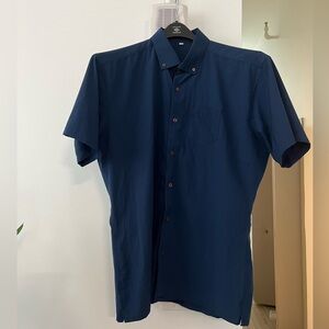 State and Liberty Navy Blue Short Sleeve Button Down XXL